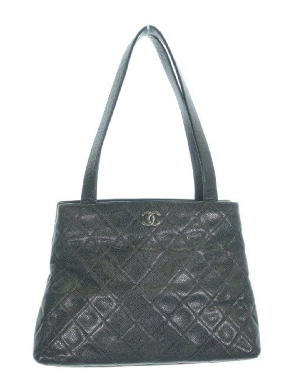 Chanel Quilted Tote Bag CC Logo Caviar Leather